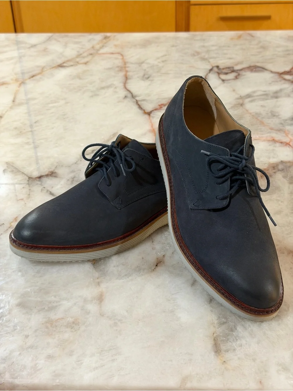 Vince Camuto Men’s Navy Nubuck Leather Derby Oxford Shoes Size 11.5M Casual